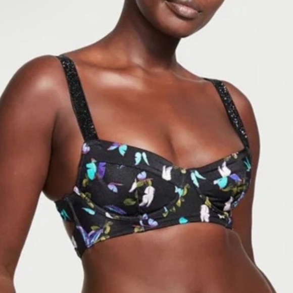 New! Victoria's Secret Electric Butterflies Shine Strap Bikini Top 4624 - Picture 2 of 8